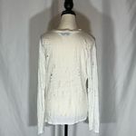 IRO • Marvina Distressed White Long Sleeve Linen Top Women’s Sz Lg Destroyed Photo 4