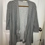 Soft Joie Knit Heathered Gray Striped Cardigan Sweater Size M Photo 1