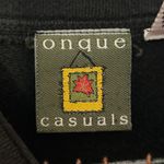 VTG 90s Y2K Onque Black Full Zip Jacket Embroidered Cabin & Fall Leaves Sz Large Photo 4