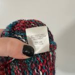 Trillium Slouchy Beanie Hat in Tinsel, Teal, White, Red, and Maroon One Size Blue Photo 3