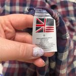 Psycho Bunny  Women’s Flannel Shirt Size Small Oversized Plaid Blue Pink Photo 6