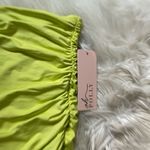 Oh Polly  Feel The Ruche High Waisted Mini Skirt In Lime Photo 2
