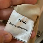 TFNC  London Tan Draped Neck Beaded Accent Sleeveless Dress S Photo 6