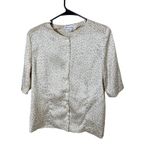 Vintage Doncaster II Women's Beige Print Button Front Midi Skirt Set Size Small Tan Photo 3