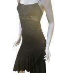 Vintage 90s Black Asymmetrical Ruffle Goth Dress XS Photo 9