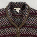 Moda VTG Le Cardigan Sweater Womens XL Full Zip Up Striped Knitwear Grandpa boho Photo 3