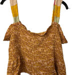 Scotch & Soda  Smocked Seersucker Tank Top Womens Sz Small Yellow Orange Photo 0