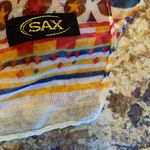 SAX Scarf Colorful Primary Colored Table top Shawl 70X 31” Blue Photo 4