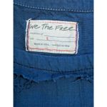 Free People  We The Free Raw Edge Tunic Top S Navy Blue Crushed Cotton Swing Photo 2