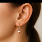 Antian Accessories™ 925 Sterling Silver Heart Threader Earrings Photo 1