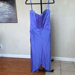 House Of CB HOUSE OF CB 'Imogen' Periwinkle Satin Corset Midi Dress NWOT size M Photo 4