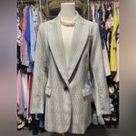 ON 34th Brown and Blue Blazer with Tailored Silhouette Size 8 Photo 3