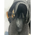 Womans Forever Size 7.5 Black Faux Suede Two Buckle Band Zip Western Ankle Boots Photo 6