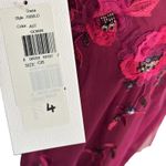 Theia Adora Beaded Sheer Sleeve Gown Fig Burgundy Red Size 4 NWT Photo 10