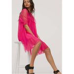 H&M  Collab All The Boys Dress Sz S‎ Hot Pink Sheer Mesh Ruffle Mini Y2K Coquette Photo 1