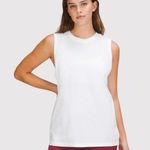 Lululemon Womens Top White All Yours Tank Crewneck Sheer Pima Sleeveless Size 8 Photo 0
