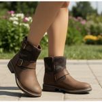 White Mountain Boots Womens Size 9 Brown Carlin Ankle Buckle Zip Booties Casual Photo 11