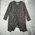 LOGO By Lori Goldstein Logo Lori Goldstein Sweater Black Tan Leopard Knit Hacci Casual Flowy Large Photo 1