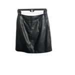 Calvin Klein Women's Black Faux-Leather Faux-Wrap Mini Skirt Size 8 Photo 1