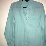 Anne Klein  Top Light Teal Green Button Down Blouse Long Sleeves Sz M EUC Photo 0