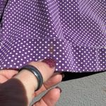 Vintage 80s Skoozi Purple White Dot Polka Hemmed Wide Leg Jean Shorts Size M Photo 2