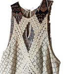 Melrose and Market  boho peplum tank w/tribal print, crochet details & chest cutout Photo 2