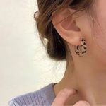 Leopard Print Hoop Earrings Brown Photo 4