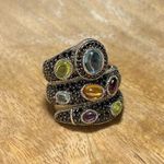 Judith Ripka  Sterling Black Spinel & Multi-Gemstone Ring Photo 0