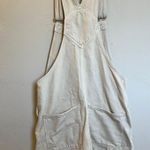 Bershka  Cream Denim Overall Shorts Photo 1