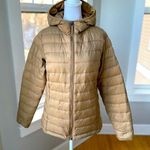 Amazon Essentials Camel Tan Hooded Short Puffer Jacket Size XS Photo 0