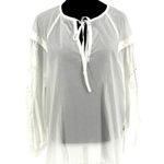 Rails  Womens Dari Cotton Dropped Shoulders Eyelet Blouse Beach White Small‎ NWOT Photo 11