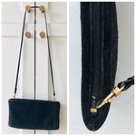 Vintage Magid Soft Suede Black Slim Line Zipper Top Crossbody Clutch Bag Photo 12