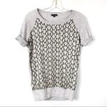 Storm Gray Snake Print Short Sleeve Sweater Knit Top Casual Womens Size 6 Women Photo 1