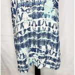 Nicole Miller  100% Linen Halter Sleeveless Tie-Dye Blue Aqua Short XS Dress Photo 2