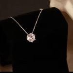 Anthropologie 925 Stamped Solitaire Box Chain Necklace  Photo 3