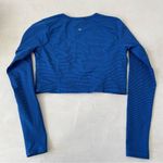 Lululemon Cozy Crop Top Mini Hyper Stripe Baroque Blue size 8 Photo 3