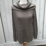 Forever 21  Dark Moss Green Tunic Cowl Neck Vertical Ribbed Knit Sweater US Med Photo 1