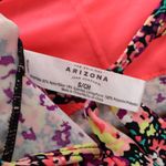 Arizona Black Floral Smock Ruffle Halter Tie Swim Boho Beach Tankini Top S Small Photo 4