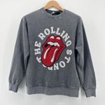 ZARA  Rolling Stones Graphic Sweatshirt Charcoal Gray Rhinestone Crewneck 13/14 Photo 2