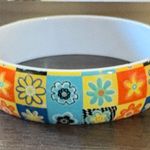 Flower Resin Bangle Bracelet Blue Photo 1