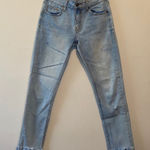 Evidnt  Light Wash Blue Fringe Hems Jeans Size 26 Photo 0