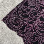 Metaphor  Black Purple Sparkly Beaded Sequin Pattern Tank Top Velvet Whimsigoth L Photo 3