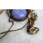 Charming Charlie  Captivating Blue Wave Agate Stone Gold Tone 18" Modish Necklace Photo 4