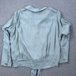 Kori America Green Knotted Button Up Blouse Women's Small Collared Long Sleeve Photo 8