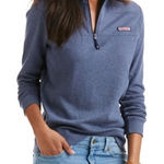 Vineyard Vines  Shep Shirt 1/4 Zip Pullover Blue Pink Whale Logo Cotton Size S Photo 0