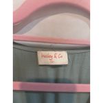 Hailey & Co Sage Green Tiered Ruffle Sleeve Embroidered V Neck Dress Size L Size L Photo 3