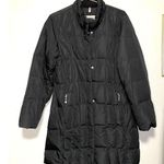Eddie Bauer  Womens Lodge Goose Down Quilted Black Parka without hood size Large Photo 1