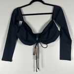 SKIMS  NWT Long Sleeve Strapless Bikini Top in Onyx Photo 3