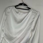 ZARA NWT  Open Back Satin Effect Top Sz Small White Tie in Back Photo 6