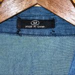 None Chambray sleeveless snap front tank with pockets women’s size medium Photo 5